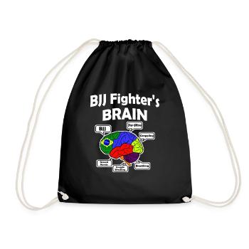 bjj brazilian jiu jitsu ringen boden geschenk hirn - Turnbeutel - Schwarz - Vorne