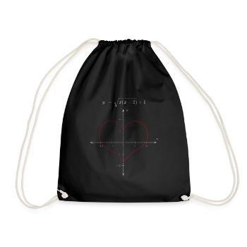 Valentine's Day Valentine Heart Gift Math - Drawstring Bag - black - Front