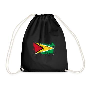 Drapeau de voyage Guyana Georgetown - Sac de sport léger - noir - Devant