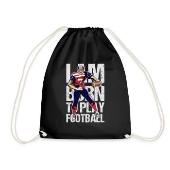american football player geschenkidee - Turnbeutel - Schwarz - Vorne
