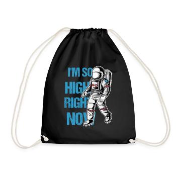 Astronaut Adventure Gift Idea - Drawstring Bag - black - Front