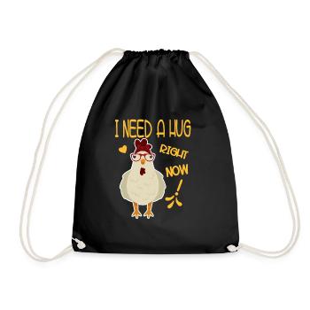 Poulet dame fille drôle de poulets - Sac de sport léger - noir - Devant