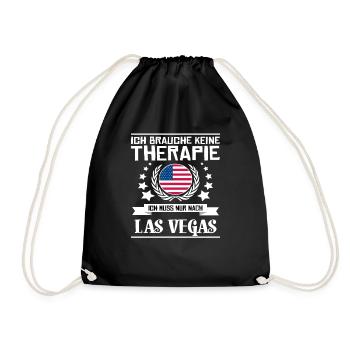 Keine Therapie Ich Muss Nur Nach Las Vegas - Turnbeutel - Schwarz - Vorne