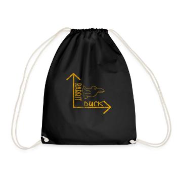 Duck bunny - Drawstring Bag - black - Front