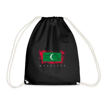 Maldives maldives asie drapeau drapeau tropiques voyage - Sac de sport léger - noir - Devant