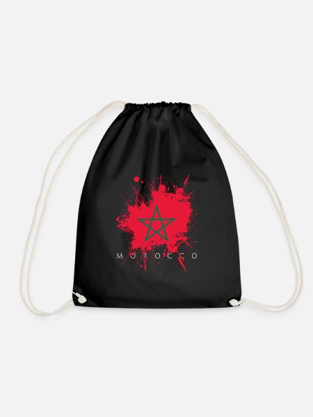 Maroc maroc afrique drapeau drapeau état personnes - Sac de sport léger - noir