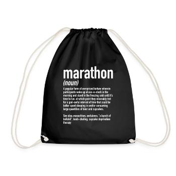 Marathon Definition | Marathonläufer Laufen - Turnbeutel - Schwarz - Vorne