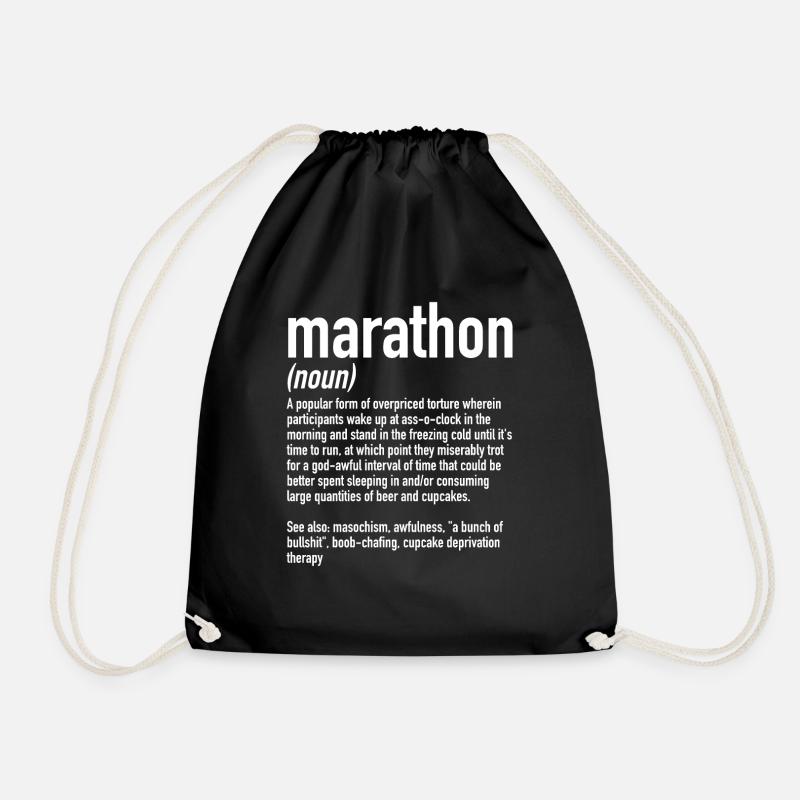 Définition du marathon | Marathoniens, courant - Sac de sport léger - noir