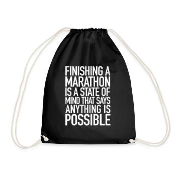 Terminer un marathon | Marathoniens, courant - Sac de sport léger - noir - Devant