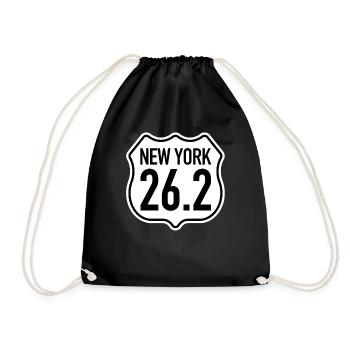 New York 26.2 Miles | Marathon Marathonläufer - Turnbeutel - Schwarz - Vorne