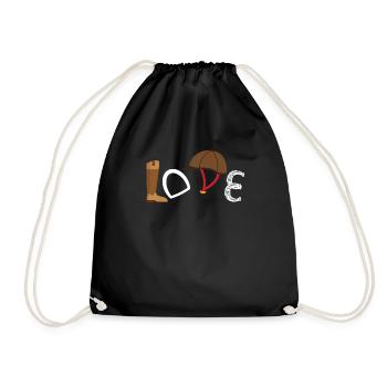 Casque de bottes de cavalier cadeau cadeau beau cheval - Sac de sport léger - noir - Devant