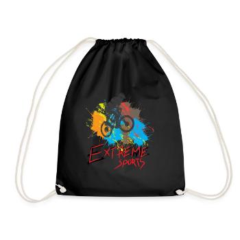 Mountain bike downhill bike extreme sport - Drawstring Bag - black - Front