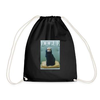 Dog chihuahua fashion magazine - Drawstring Bag - black - Front