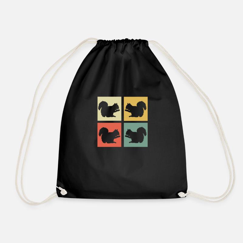 Squirrel - Drawstring Bag - black