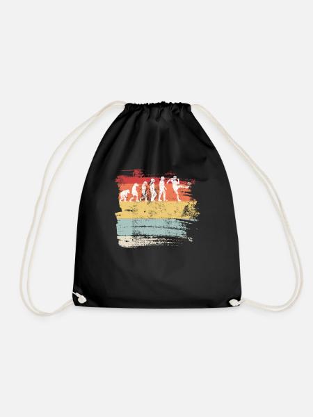 Fußball Evolution Vintage Art Geschenk T-Shirt - Turnbeutel - Schwarz