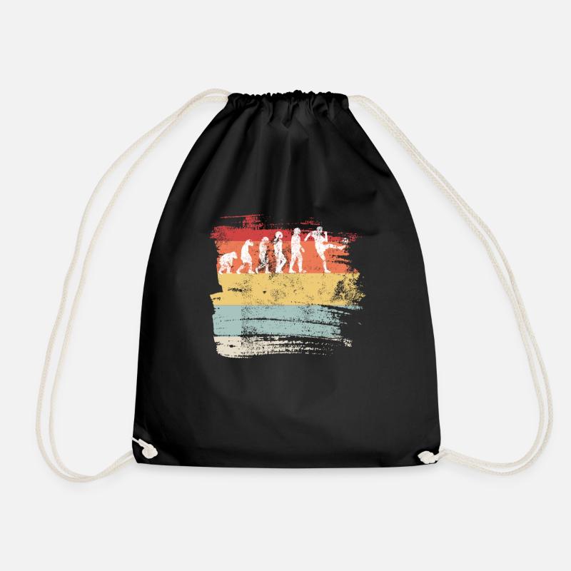 Fußball Evolution Vintage Art Geschenk T-Shirt - Turnbeutel - Schwarz