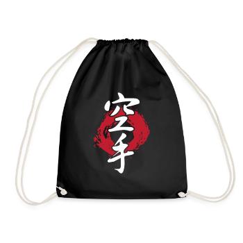 Karate Fighter Gift - Drawstring Bag - black - Front