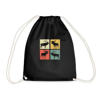 Moose - Drawstring Bag - black - Front