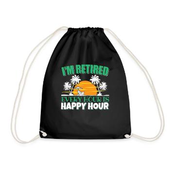I'm retired retired retiree pension - Drawstring Bag - black - Front