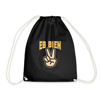 Ist gut! Cooles, lässiges Design mit Peace Zeichen - Turnbeutel - Schwarz - Vorne