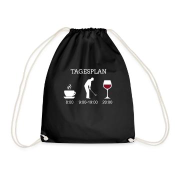Golf Vin Café Golfeur Golffan Horaire Quotidien - Sac de sport léger - noir - Devant