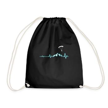 Battement de coeur parapente parapente montagne cadeau - Sac de sport léger - noir - Devant