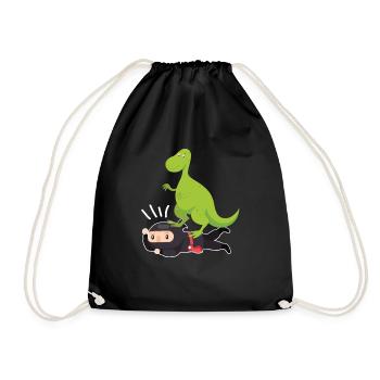 Samurai Ninja avec dinosaure - Sac de sport léger - noir - Devant