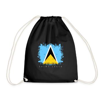 Saint Lucia St. Lucia Caribbean Flag Flag Country - Drawstring Bag - black - Front