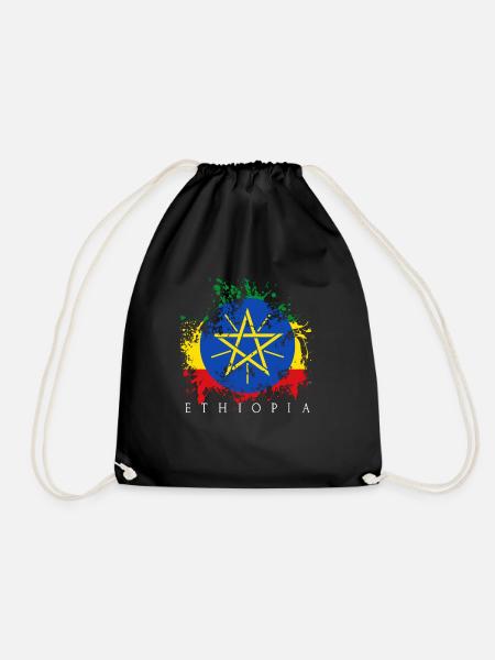 Äthiopien Ethiopia Addis Abeba Flagge Staat - Turnbeutel - Schwarz