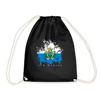 Saint-marin europe drapeau drapeau personnes état - Sac de sport léger - noir - Devant