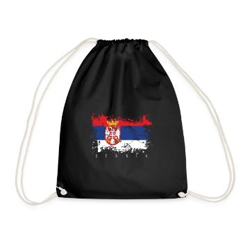 Serbie drapeau de la serbie drapeau pays personnes fierté - Sac de sport léger - noir - Devant