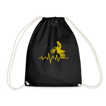 Heartbeat motorrad - Turnbeutel - Schwarz - Vorne