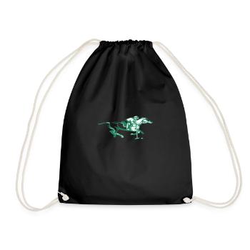 horse polo ride sport - Drawstring Bag - black - Front