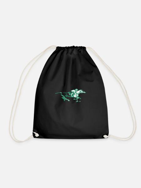 horse polo ride sport - Drawstring Bag - black