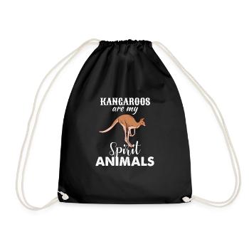 Känguru - Turnbeutel - Schwarz - Vorne