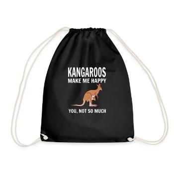 Känguru - Turnbeutel - Schwarz - Vorne