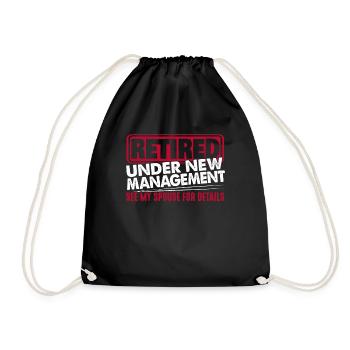 Retired Retired Retired pensioner pension - Drawstring Bag - black - Front