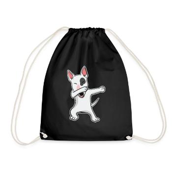 Bull Terrier Dog Dabbing Dance Funny Gift - Sac de sport léger - noir - Devant