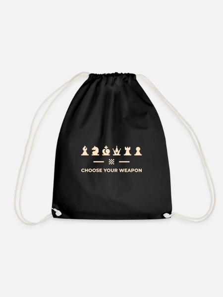 Schachspieler - Schachfiguren - Geschenk - Turnbeutel - Schwarz