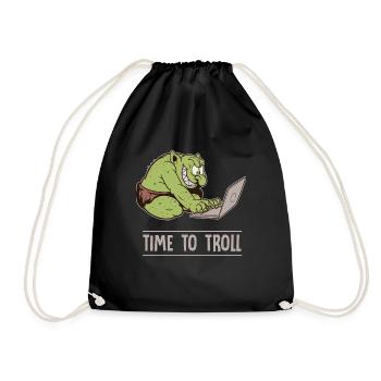 Zeit zum Aergern Troll - Turnbeutel - Schwarz - Vorne