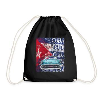 T-shirt de voiture vintage Cuba Havana - Sac de sport léger - noir - Devant