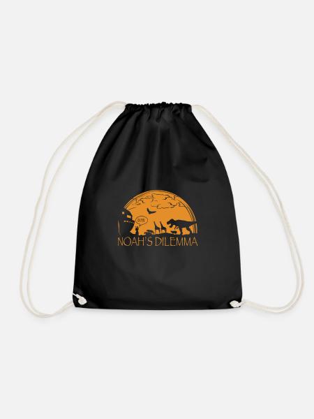 Noah's Dilemma Anti Religion Atheist - Drawstring Bag - black