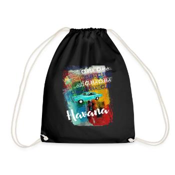 T-shirt de voiture vintage Cuba Havana - Sac de sport léger - noir - Devant