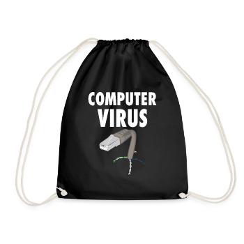 computer virus pc trojan mailware spyware graphic - Drawstring Bag - black - Front