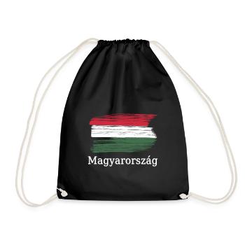 Ungarn mit Nationalflagge auch für Liebhaber - Turnbeutel - Schwarz - Vorne