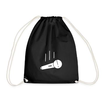Mic Drop Funny Performer Comedian Rapper Cool Gift - Drawstring Bag - black - Front