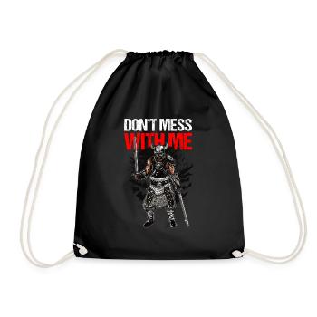 Dark Viking Warrior Gift Idea - Drawstring Bag - black - Front