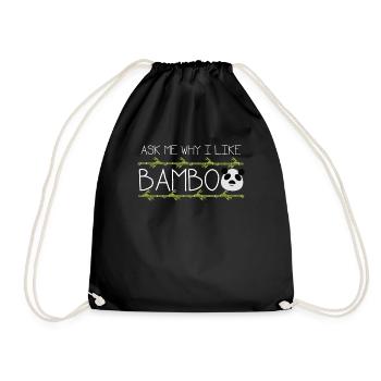 Cadeau de bambou amour panda animal - Sac de sport léger - noir - Devant