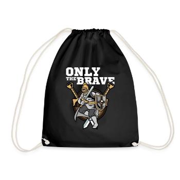 Ultimate Warrior Medieval Knight Gift Idea - Drawstring Bag - black - Front