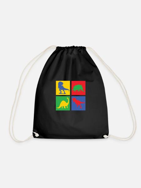 Dinosaur - Drawstring Bag - black